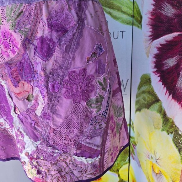 Purple Gypsy Patchwork Skirt | Roselani Jasmin |Size Small - Picture 10 of 11